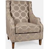 Sanders Accent Chair in Taupe Pattern Fabric